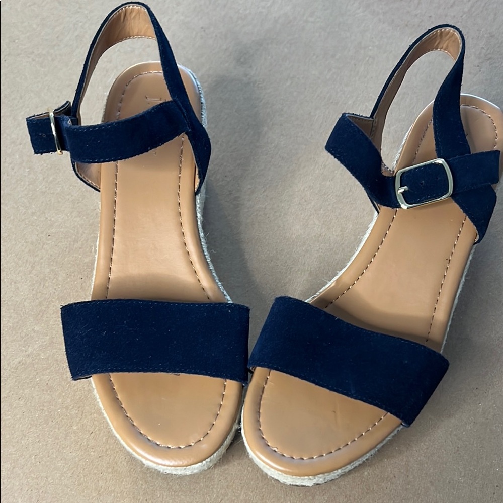J Crew Navy Sandals